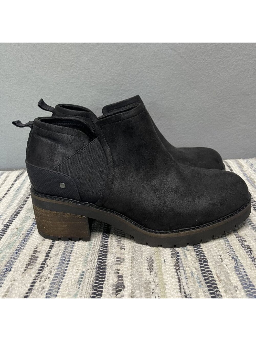 Torrid Black Suede Chelsea Booties With Stacked Heel  Womens Size 11W